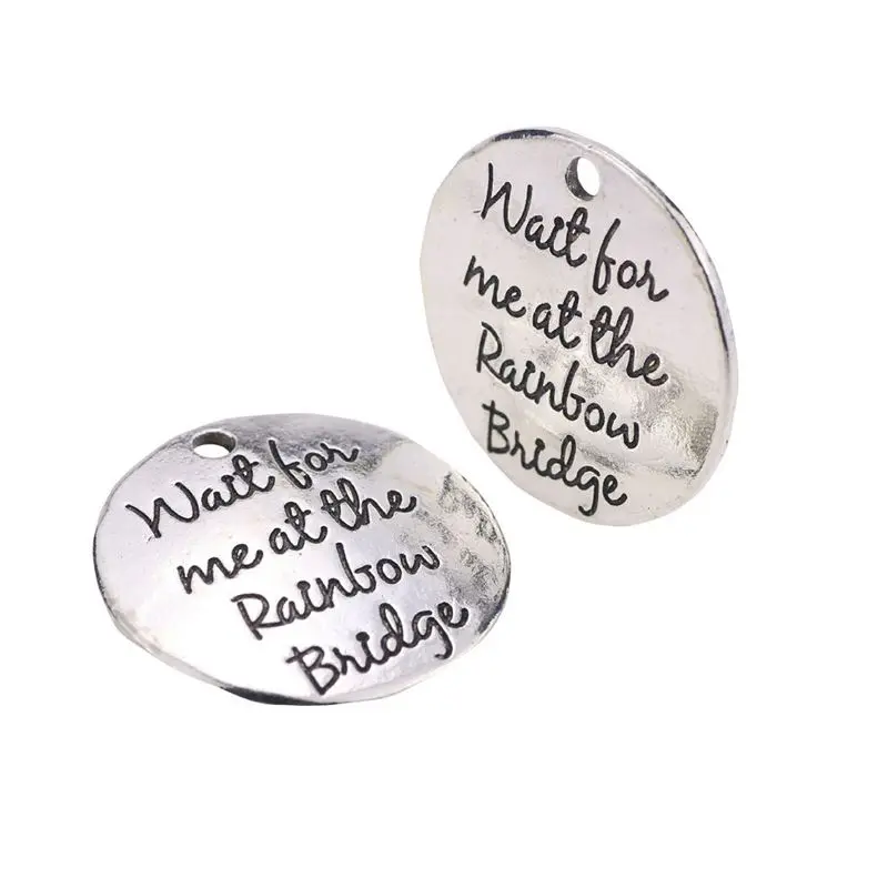 Набор из 10 подвесок подождите меня на Радужном мосте круглые антикварные