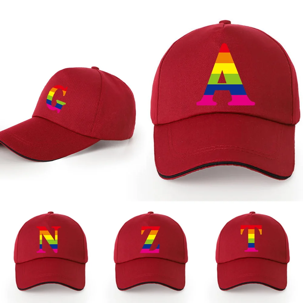 

Unisex All Cotton Baseball Cap New Sunscreen Visors Hats Rainbow Print Snapback Hat Adjustable Street Hip Hop Caps for Women Men