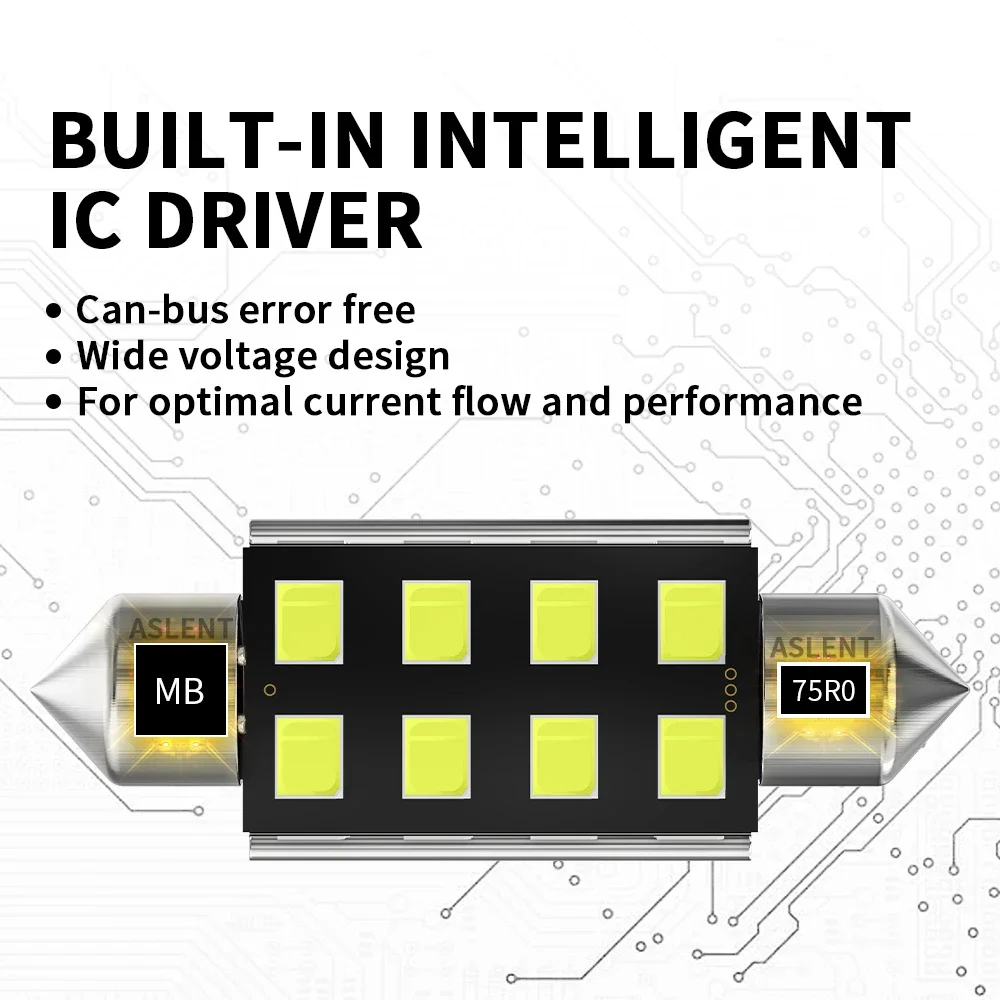 10X Festoon 8 Smd LED 31 мм 36 39 41 CANbus C5W Led ERROR FREE 5630 5730 Интерьер Читание Белый 6000K 12V Лампы