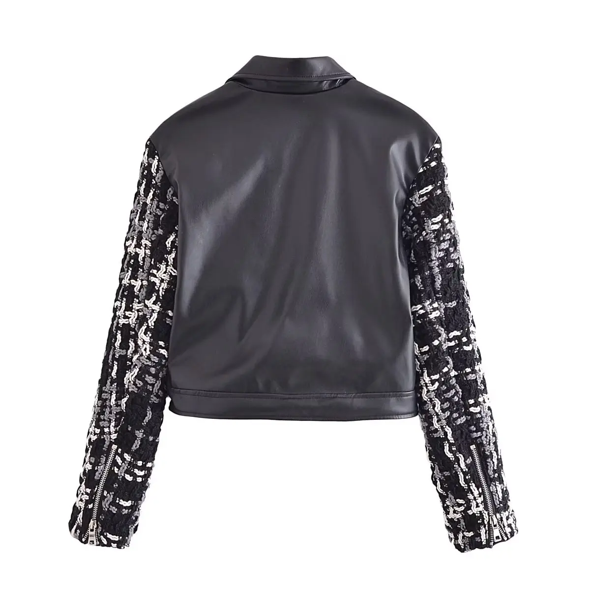 MOLAN Black Leather Jacket Woman Fashion Za Lapel Singal Breasted Chic Pockets High Street Overcoat Female PU Top