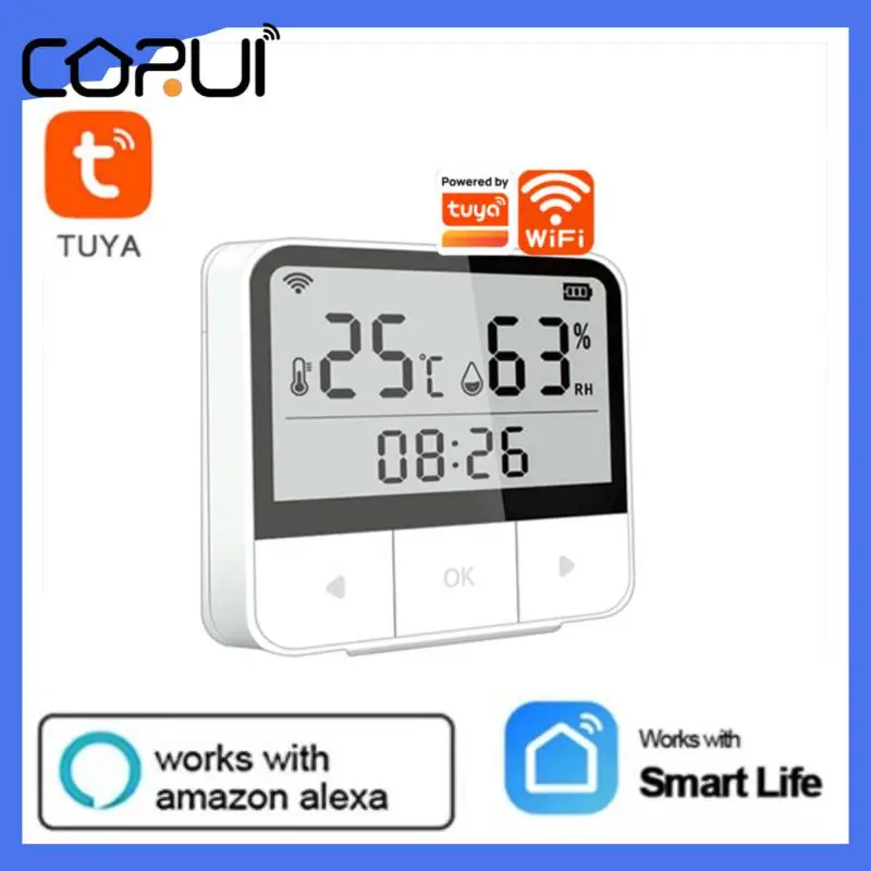 

CORUI Tuya WiFi Temperature& Humidity Sensor Support Alexa Google Assistant Smart Indoor Hygrometer Thermometer With LCD Display