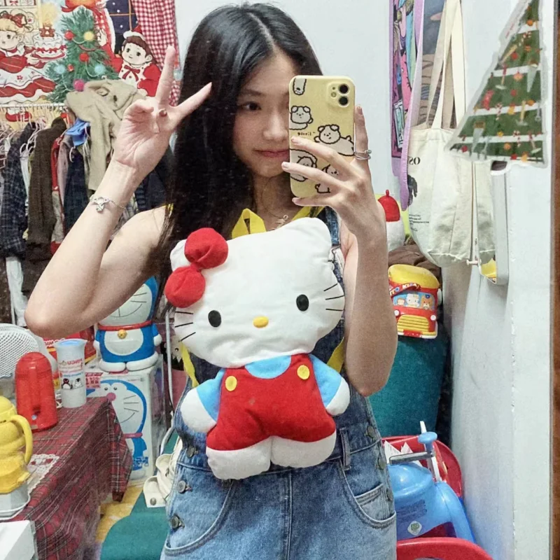 

Рюкзак в стиле аниме Sanrio, Hello Kitty Cinnamoroll, плюшевые сумки для хранения, Pachacco, милая девушка, сердечко, портативный косметичка, подарки на день рождения