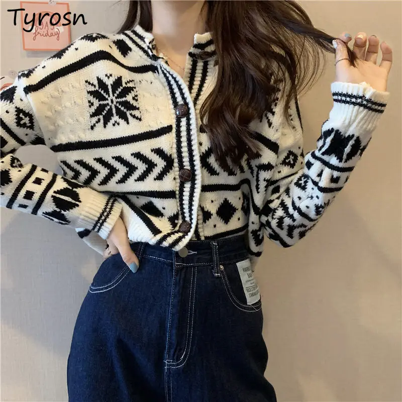 

Cardigan Women Design O-neck Fashion All-match Korean Style Female Streetwear Simple Leisure Spring Autumn Knitting Clothes New