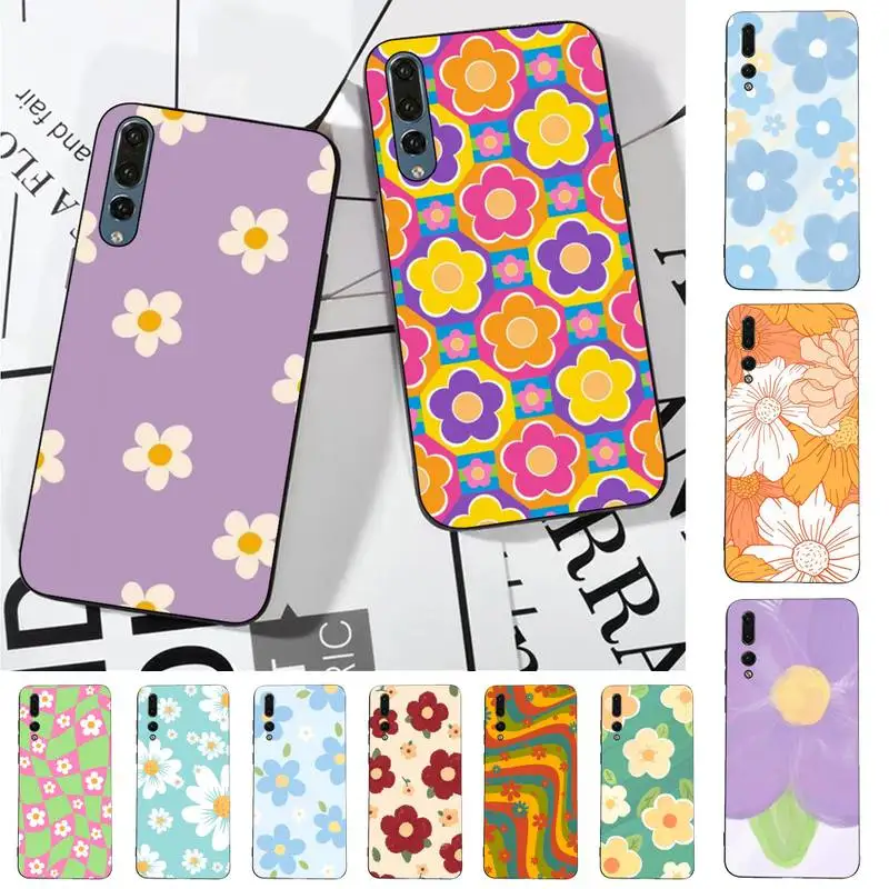 

Rretro Flowers Phone Case for Huawei P30 40 20 10 8 9 lite pro plus Psmart2019