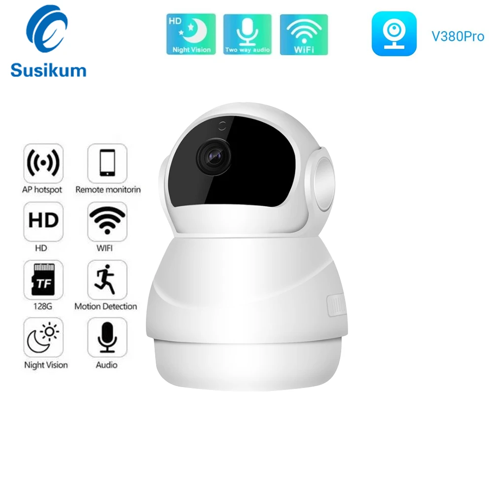 

3MP Security Smart Home WIFI Camera V380 Pro Auto Tracking MINI CCTV Indoor Wireless Camera Two Ways Audio