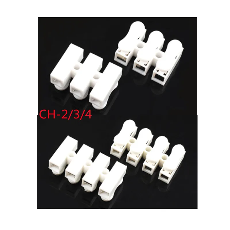 

100 Pieces Press Type CH-2 /3 /4 Post Connector Wire Terminal Block Terminal Block Connector Quick Wiring Terminal