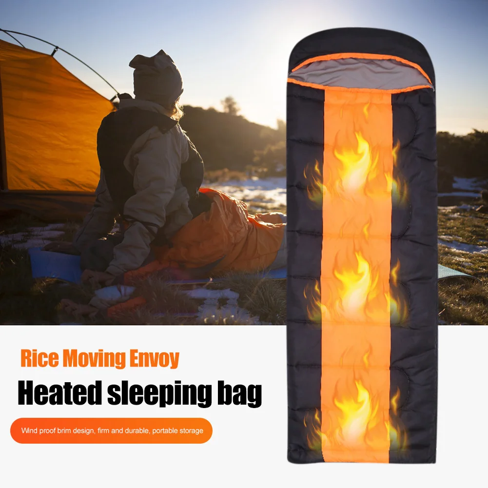 

Heated Sleeping Bag for Adults USB Powered Heating Pad Camping Warm Sleeping Bag with 3-Level Temperature for Camping Hiking