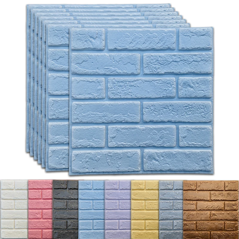 

10pc 30X30cm 3D Brick Wall Stickers Self-Adhesive Panels Living Room Decor Foam Waterproof Wallpaper Background Home Decoration