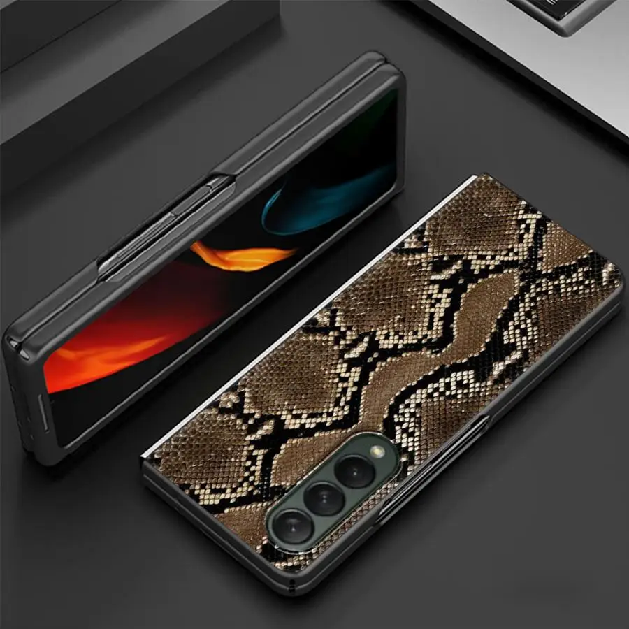 Фото Чехол для Samsung Galaxy Z Fold 8 Ultra, Z Fold3, Z Fold4, Z Fold6, Z Fold7, Z Fold5, Z Fold 7, 6, 5, 4, 3 с узором под кожу питона №4