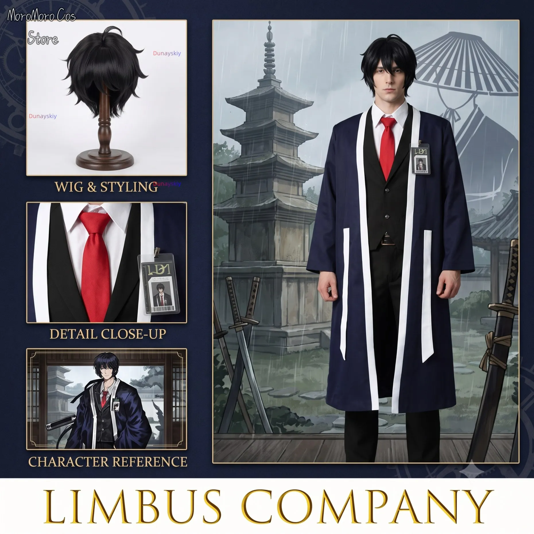 Фото Костюм персонажа Blade Affinity Golden Hat из Limbus Company для косплея на Comic Con, Хэллоуин, тематические вечеринки, полный комплект для ролевых игр №1