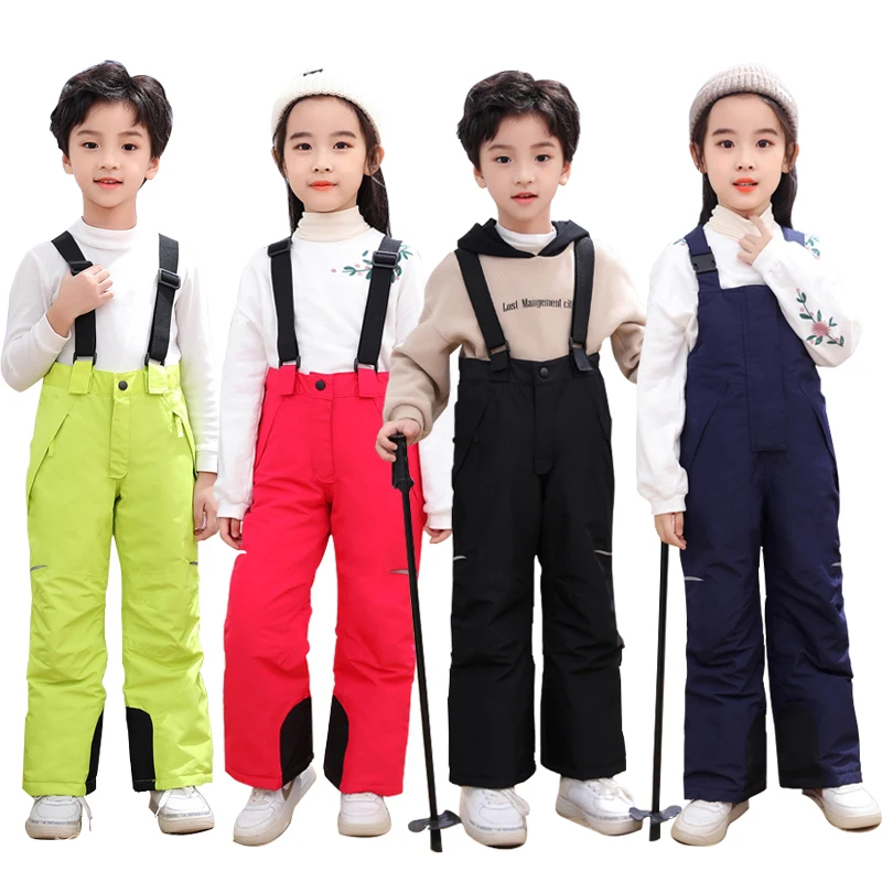 

Зимние Детские Лыжные комбинезоны 2022, флисовый ветрозащитный комбинезон для девочек, хлопковые теплые лыжные женские брюки, брюки для улиц...