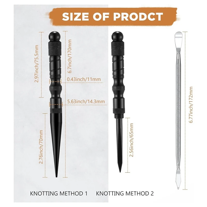 12 шт. набор инструментов для вязания паракорда-FID из нержавеющей стали Marlinspike иглы