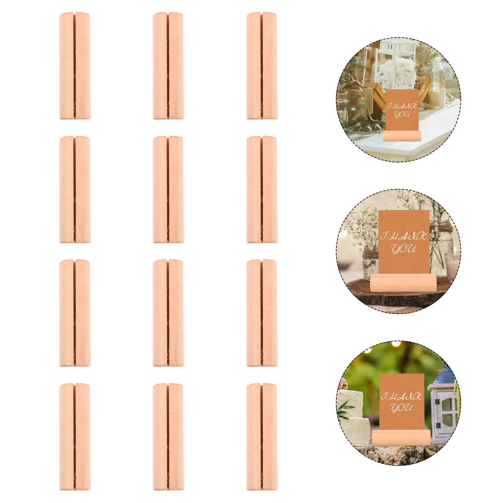 

20pcs Table Card Holders Wooden Menu Holder Name Card Holders for Holiday Party Wedding