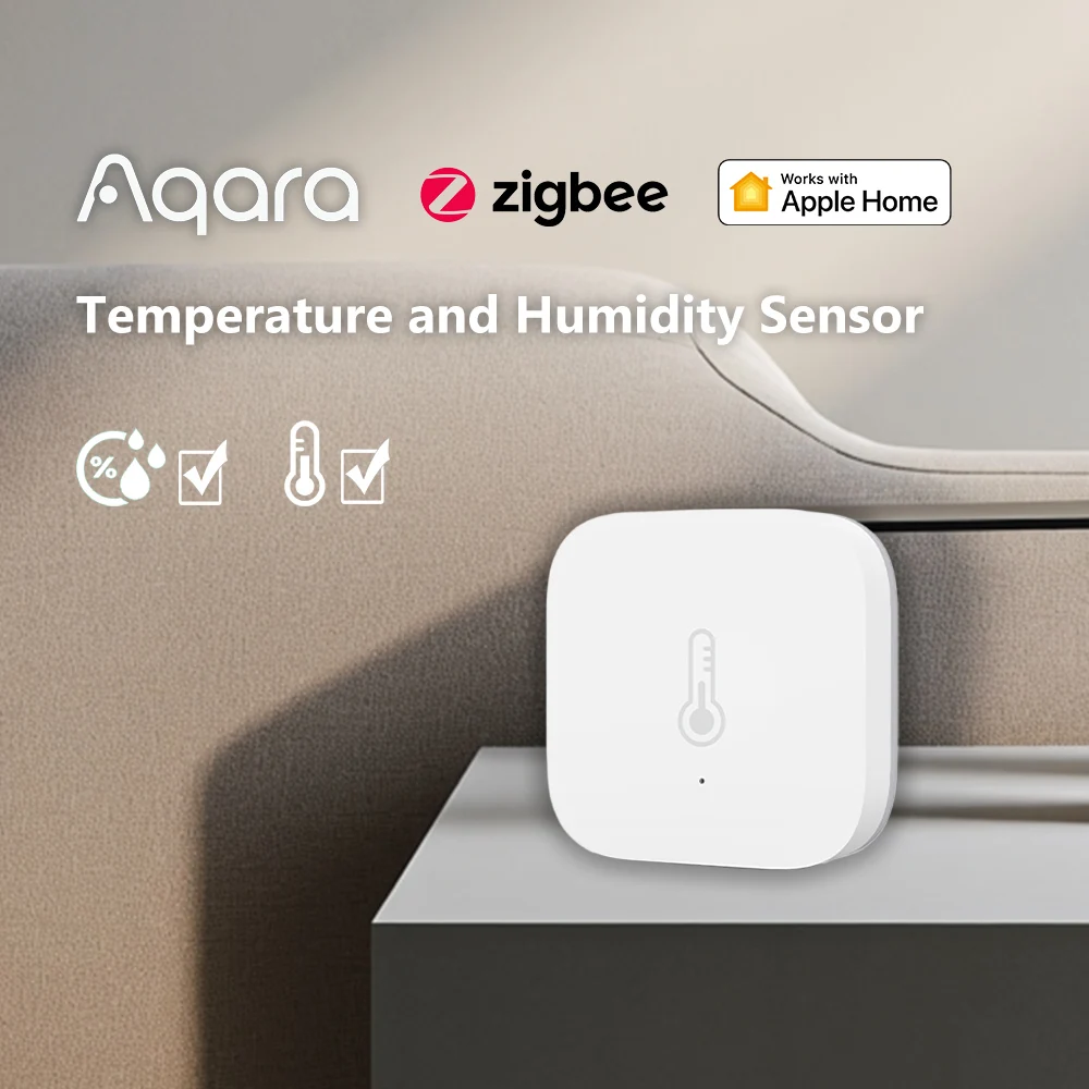 Фото Датчик температуры Aqara ZigBee, умный датчик давления и влажности, помощник для умного дома, работа с приложением Aqara, приложение Mi Home Homekit №1