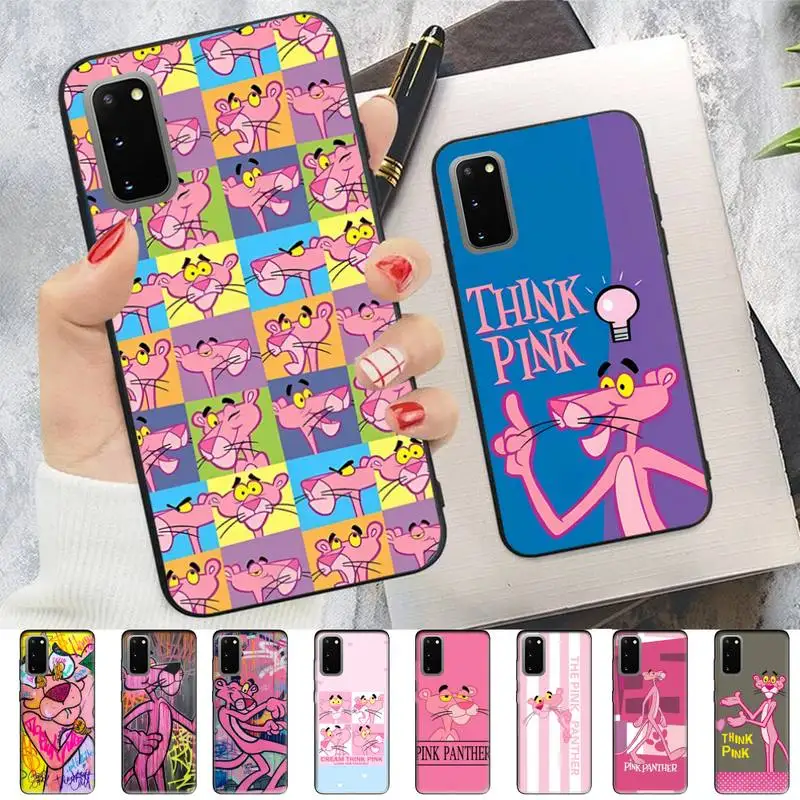 

MINISO Pink Panther Phone Case for Samsung S10 21 20 9 8 plus lite S20 UlTRA 7edge