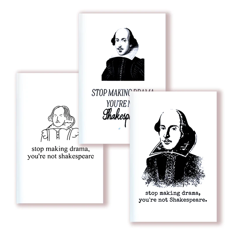 

A5 Notebook -Stop Making Drama You Are Not Shakespeare - Writing Pad Note Book Poem Quotes Harajuku Poster Cover Artist Graffiti