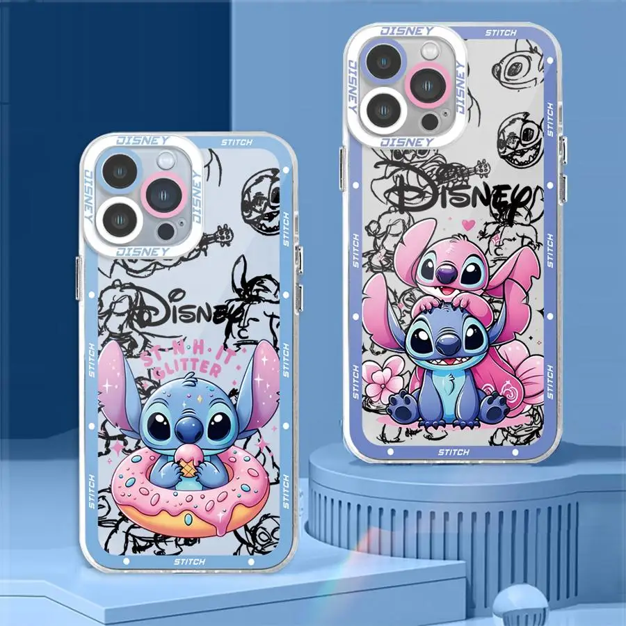 Чехол из прозрачного силикона с милым мультяшным стичем для Motolora Moto G72 G71 G32 Edge 40