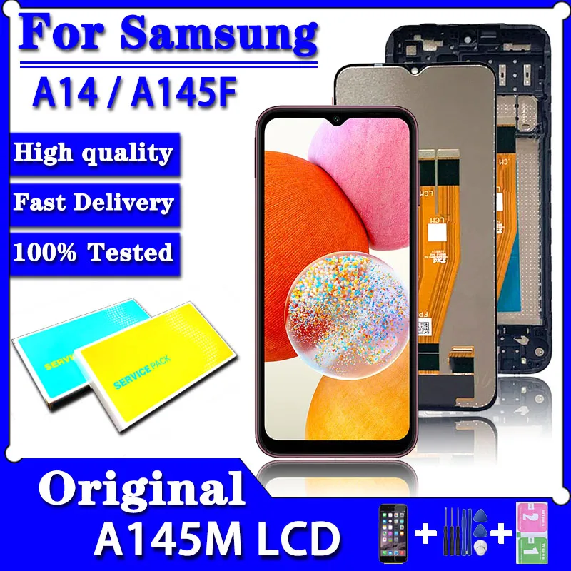 

6,6 "Оригинальный ЖК-дисплей A14 для Samsung Galaxy A14 4G ЖК-дисплей A145F A145P A145M дисплей с сенсорным экраном дигитайзер для Samsung A14 LTE ЖК