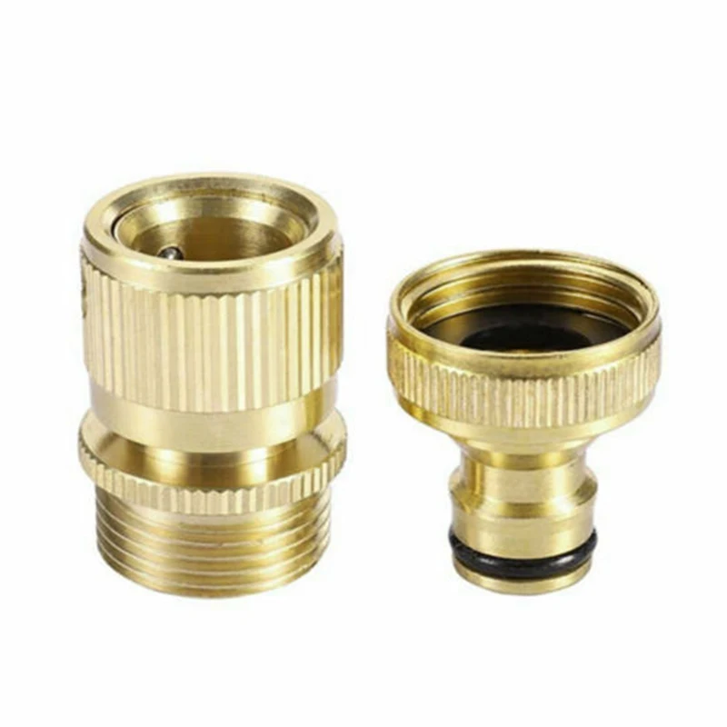 

Garden Hose Quick Connector 3/4 Inch Brass Easy Connect Fitting Yard Tool Garden Watering Connectors Clamps Accessories New