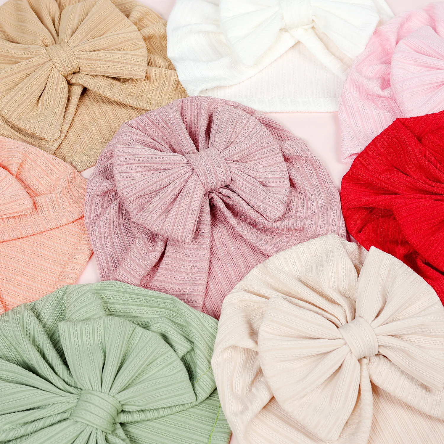 2023 New 1Pcs Baby Girls Boys Headband Cute Big Bow Hats Solid Color Soft Newborn Accessories For Toddler Turban Infant Headwear