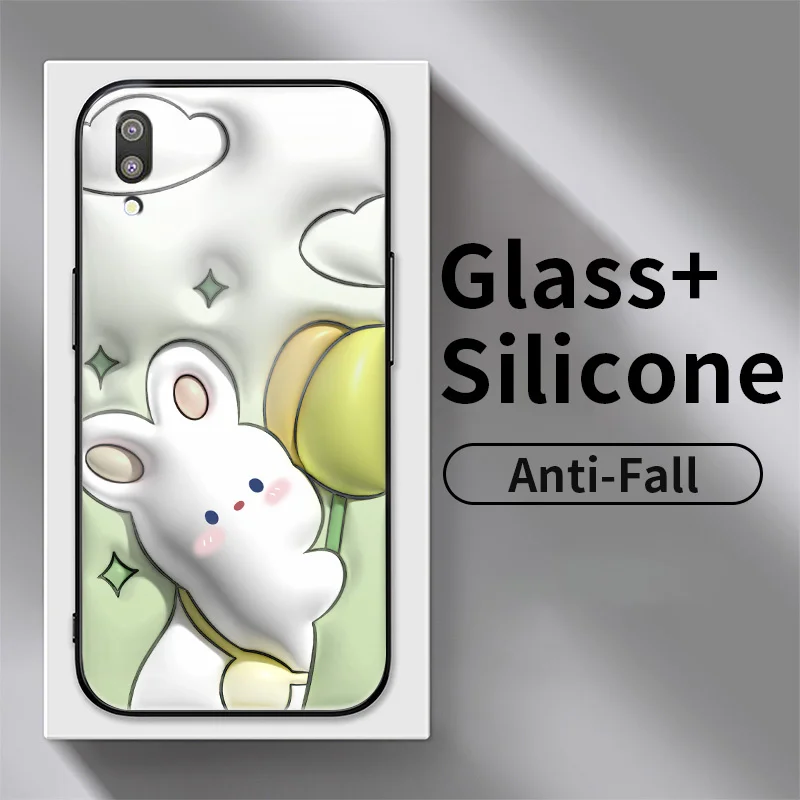 

Cuddly Rabbit Glass Case for Samsung Galaxy M10 M21 M23 F23 F13 M13 M30 M30S M31 M31S M51 M52 M53 M62 F62 Phone Case Cover