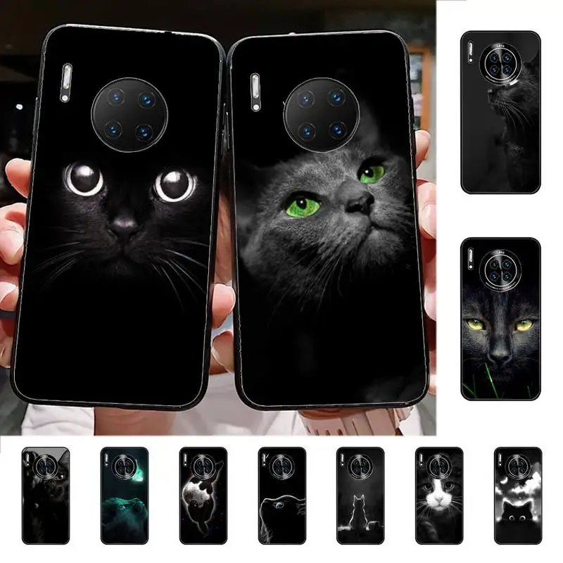 

Black Cat Staring Eye Phone Case for Huawei Mate 20 10 9 40 30 lite pro X Nova 2 3i 7se