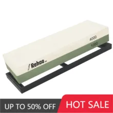Rehoo Double-sided Whetstone 1000/4000 Mesh + Non-slip Rubber Pad, Chef Wet Stone For Knives, Blades, Waterstone, Kitchen Gadget