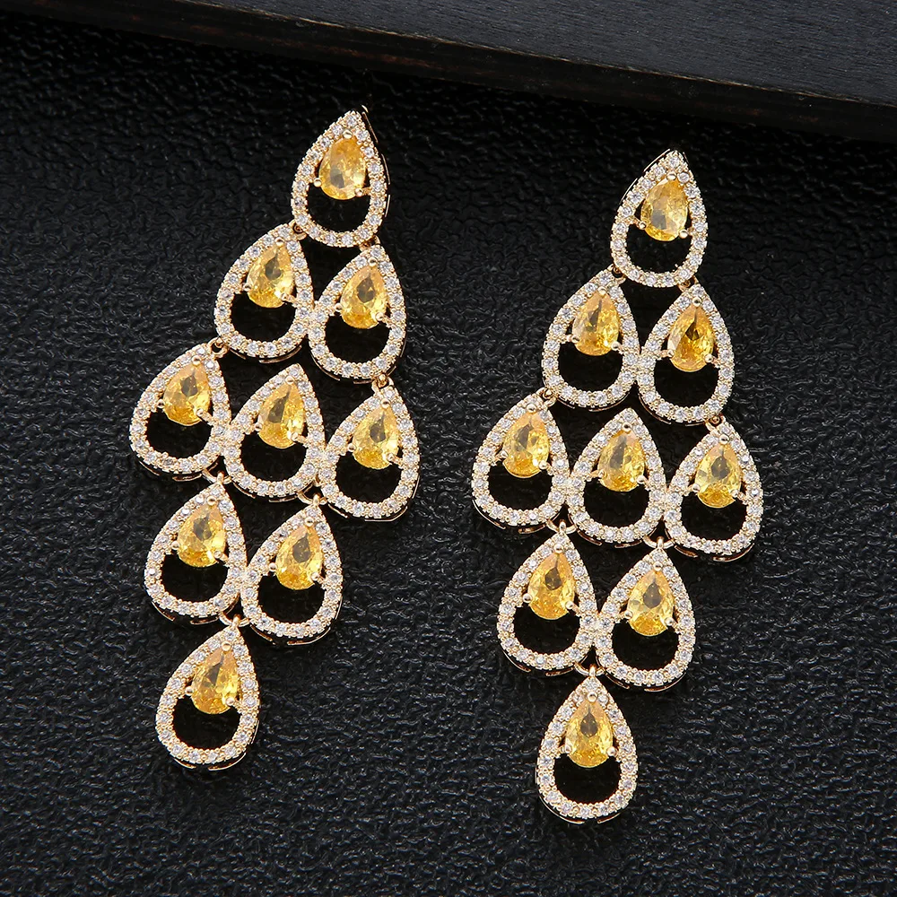 HIBRIDE New Water Drop AAA Cubic Zirconia Women Dangle Drop Earrings Yellow Color Bridal Wedding Party Accessories Bijoux E-1136
HIBRIDE New Water Drop AAA Cubic Zirconia Women Dangle Drop Earrings Yellow Color Bridal Wedding Party Accessories Bijoux E-1136