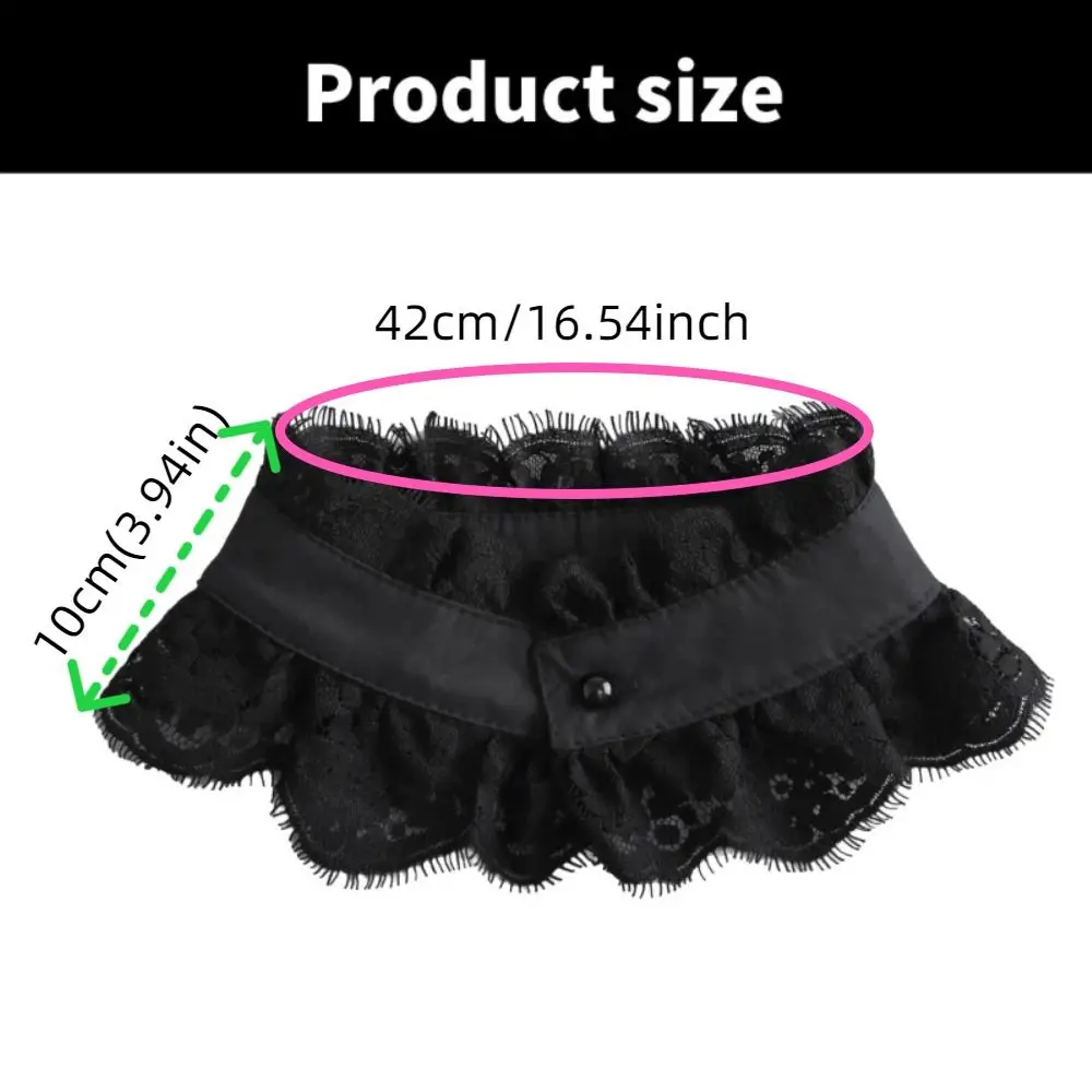 Искусственный кружевной воротник черный/белый