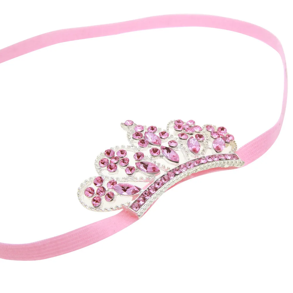 

Crown Diamond Headband Newborn Hair Accessories Photography Prop Baby Girls Headwear Little Princess Rhinestone Nylon Headwrap