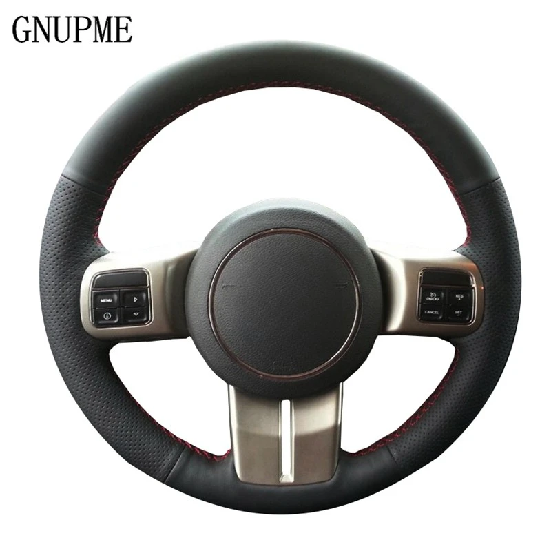 

Чехол на руль автомобиля, из искусственной кожи, для Jeep Compass Grand Cherokee Wrangler Patriot 2012-2014