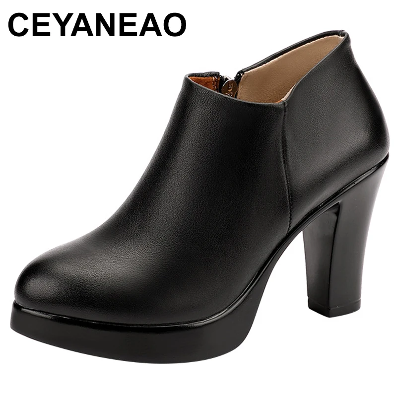 

Deep Mouth Plus Size 32-43 Block Heel Platform Pumps Women Shoes 2023 Fall Winter Plush Fur Shoes Ladies High Heels Shoes