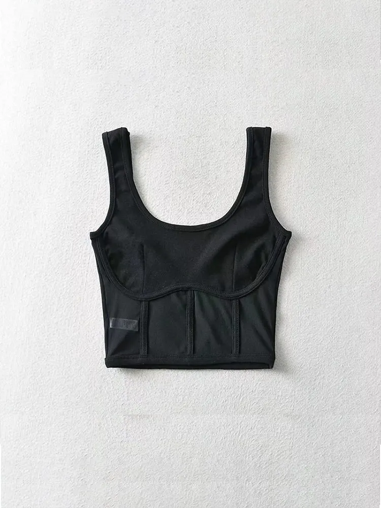 Женский корсет-майка с сетчатыми вставками