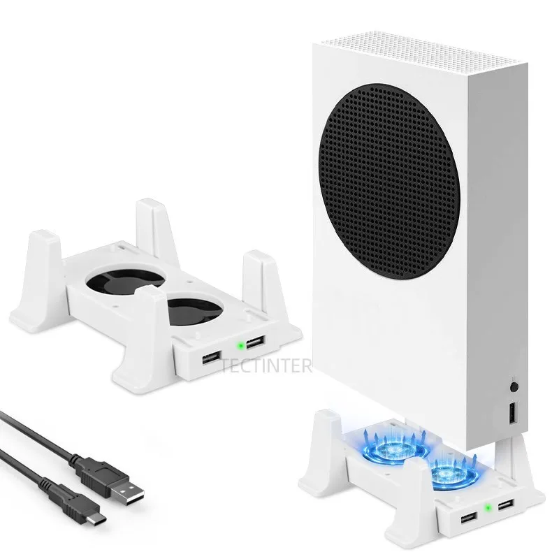 

For xbox Vertical Stand with 2 Cooling Fans Series S 3-Speed Cooler for Xbox Series S Game Console Holder with 2 USB Ports
