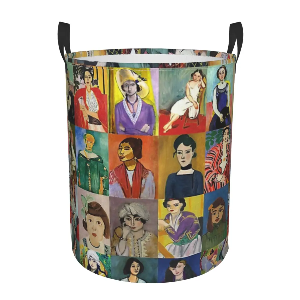 

Henri Matisse Faces Retro Art Dirty Laundry Basket Waterproof Home Organizer Basket Clothing Kids Toy Storage Basket