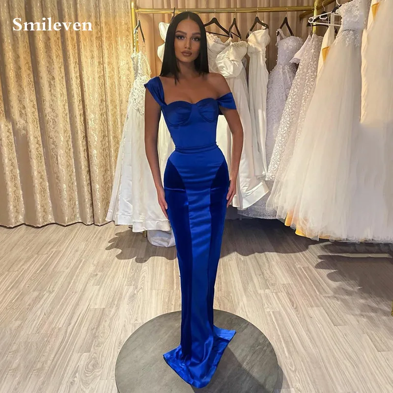 

Smileven, королевское синее платье с юбкой-годе, вечернее платье, модель 2023