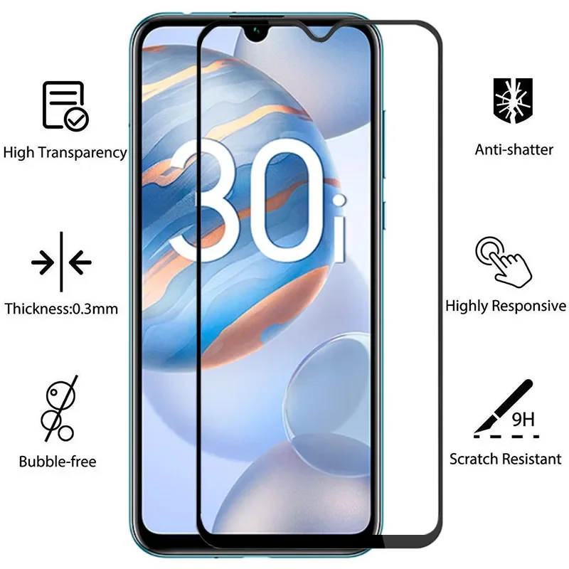 Защитное закаленное стекло 9d для huawei honor 30i 30s 20 s 20e 10i пленка экрана на honer 10 30 i i10 i30 e