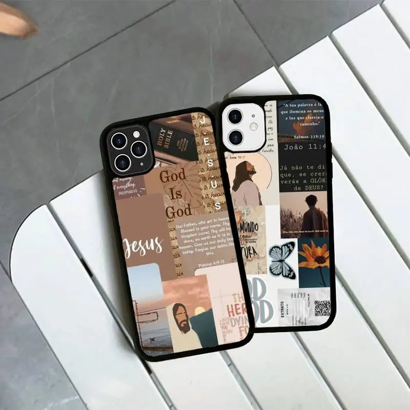 

Faith Christian Religious Jesus Phone Case Silicone PC+TPU Case for iPhone 11 12 13 Pro Max 8 7 6 Plus X SE XR Hard Fundas