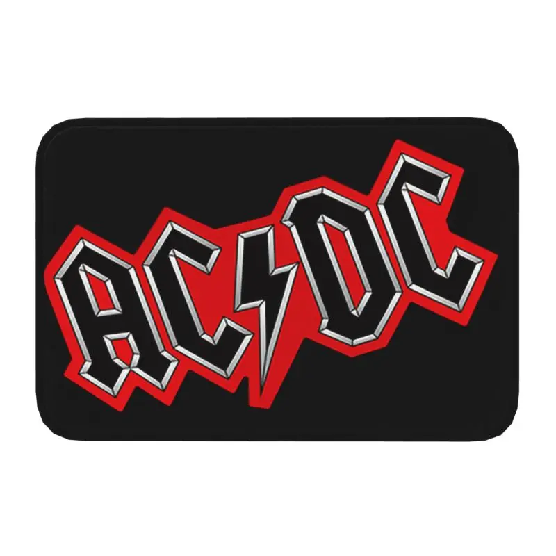 Felpudo con logotipo personalizado AC DC, alfombra antideslizante para entrada, baño, cocina, puerta, suelo, banda de Metal pesado, música, garaje, alfombrilla
