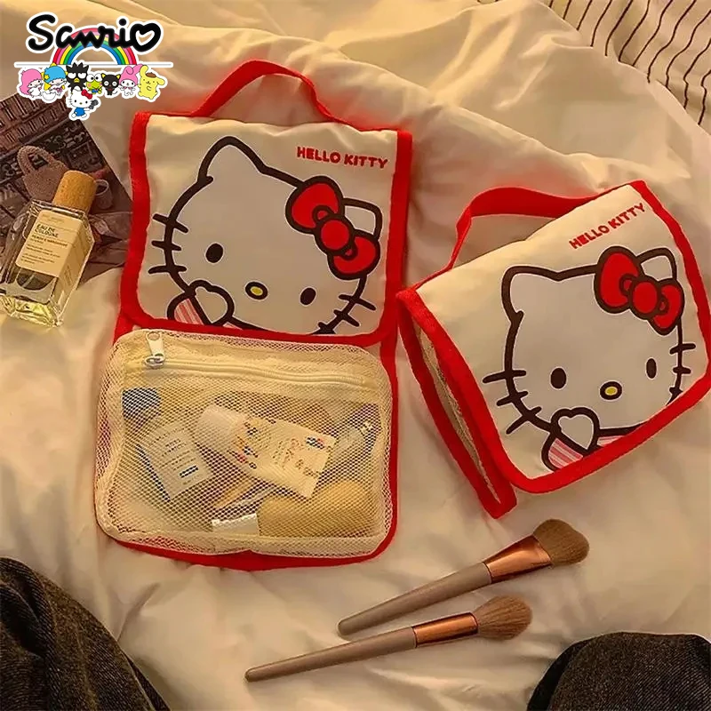 Sanrio Складная Сумочка для косметики Hello Kitty большой емкости мультяшный карандаш