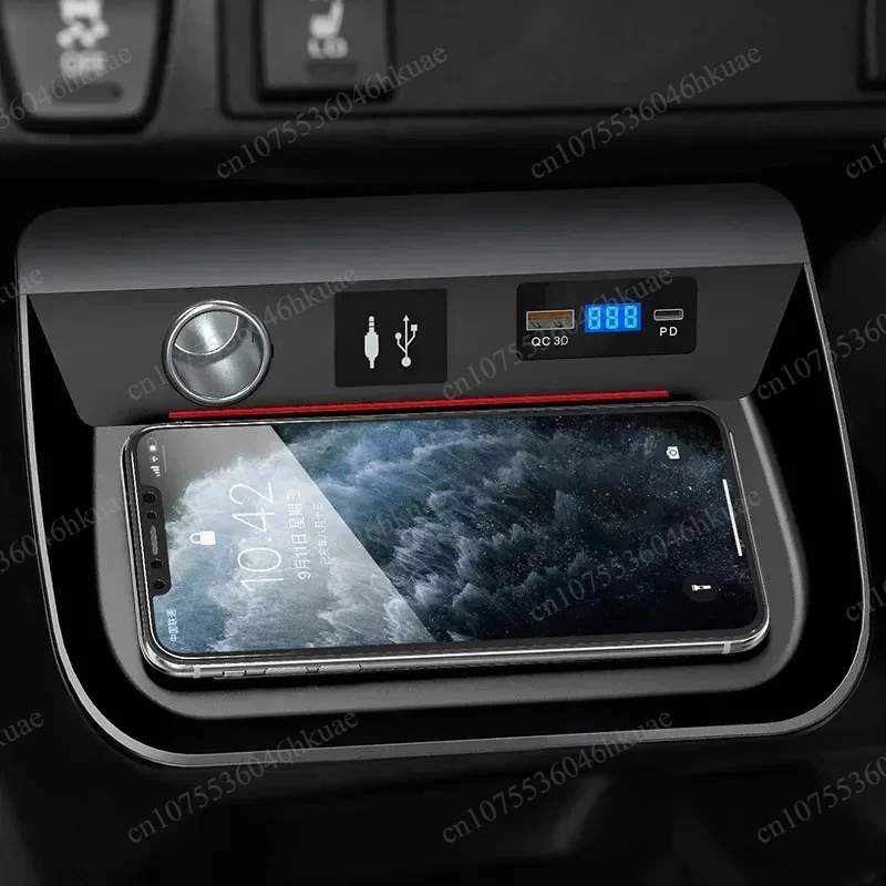 Фото Автомобильное беспроводное зарядное устройство TYPE-C с выключателем, специально для Toyota RAV4 (20-23) и Weilanda, комплект для зарядки телефона в автомобиле №4