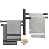 swing towel bar wall mounted bathroom storage organizer towel bar for bathrooms with 4 bar folding arm bathroom storage