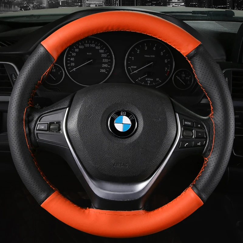 

DIY Мягкое волокно Кожа Автомобиля Рулевое колесо Крышка 38см Крышка рулевого колеса с иглами и ниткой Авто Аксессуары для интерьера