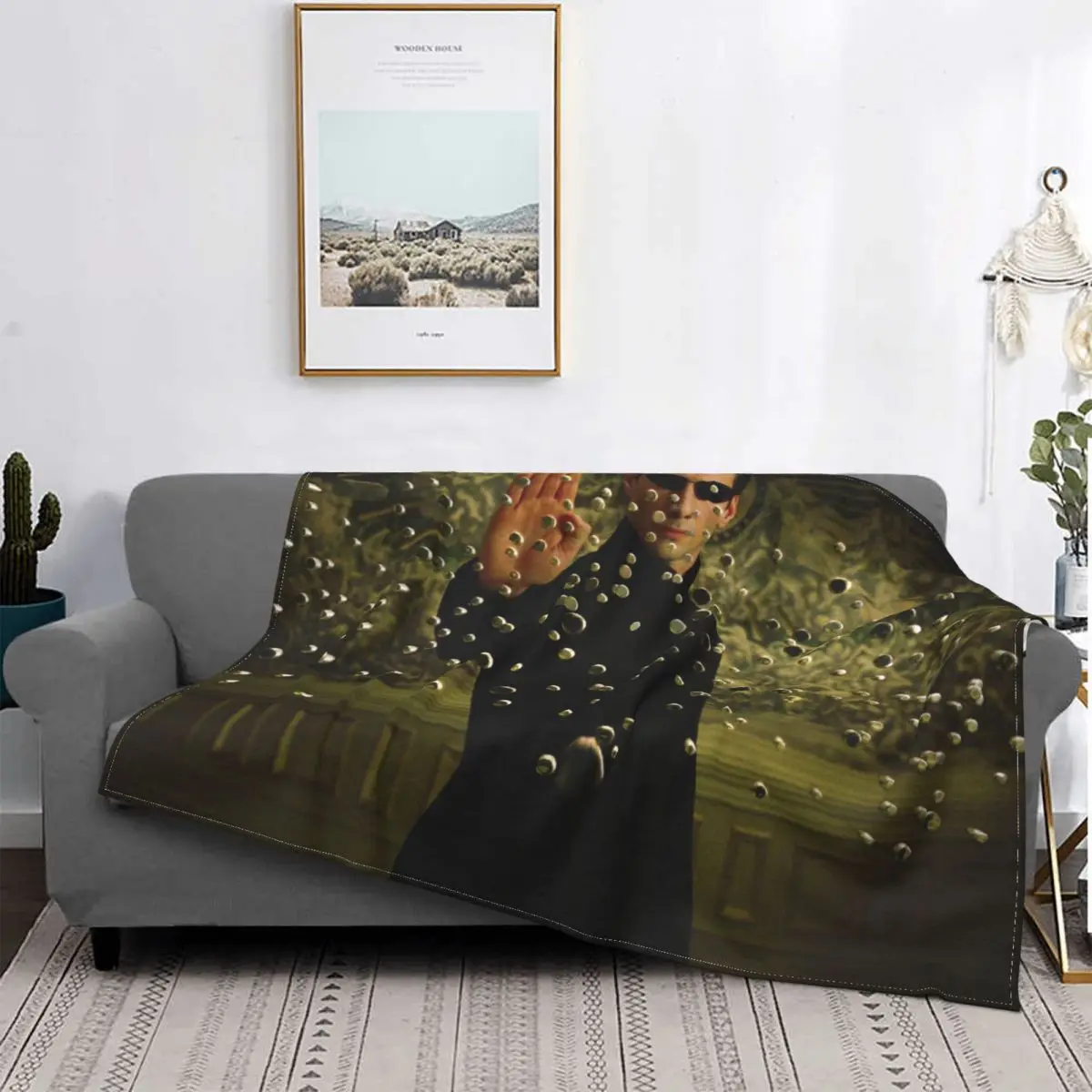 

The Matrix Trinity Film Blanket Flannel Decoration Stopping The Bullet Portable Home Bedspread