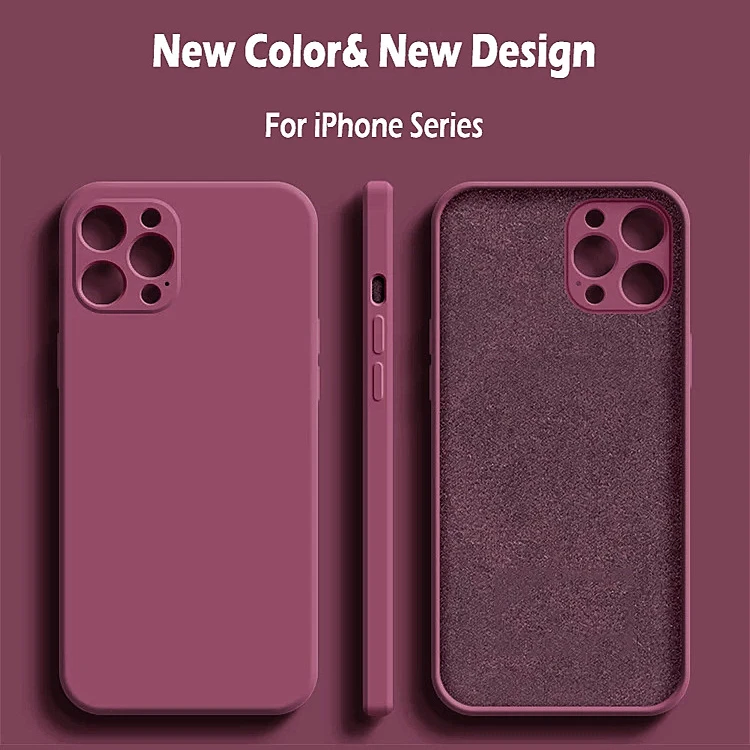 

2022 New Liquid Silicone Phone Case For iPhone 11 12 13 14 Pro Mini XS XR Max 7 8 SE 2020 X Plus Shockproof Square Back Cover