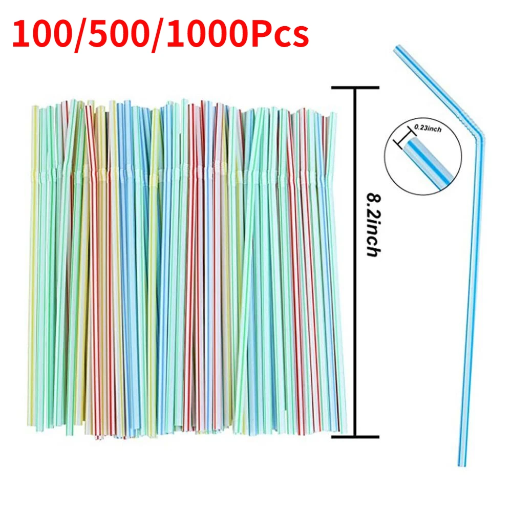 

Одноразовые пластиковые соломинки для питья, 100/500/1000 шт.