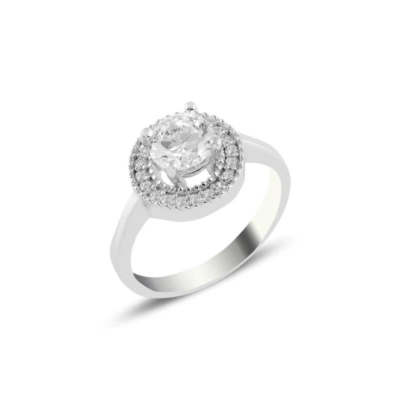 

Silver 925 Sterling Zircon Engagement Ring