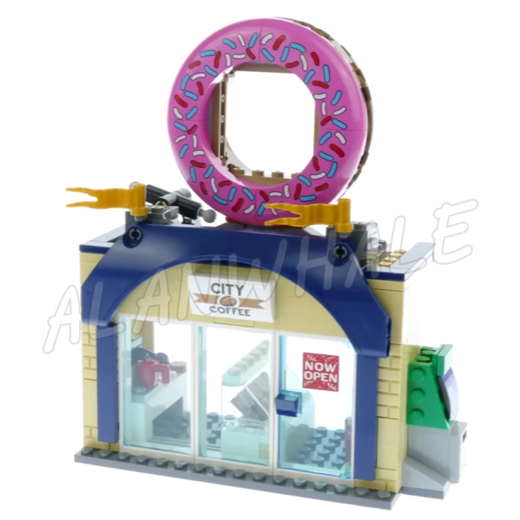 848 шт. открытие магазина City Donut грузовой велосипед кран прицеп грузовик фургон Town