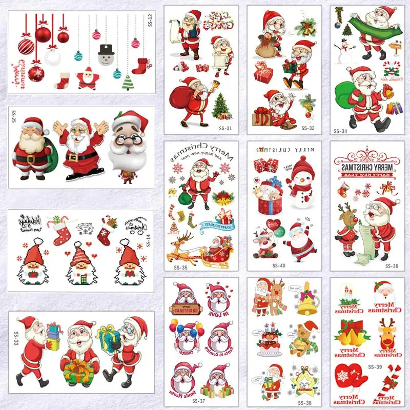 

Small Temporary Tattoos for Kids Children's Tattoo Stickers Hand Fake Tattoo for Women Baby Christmas Body Art Festival Sticker
