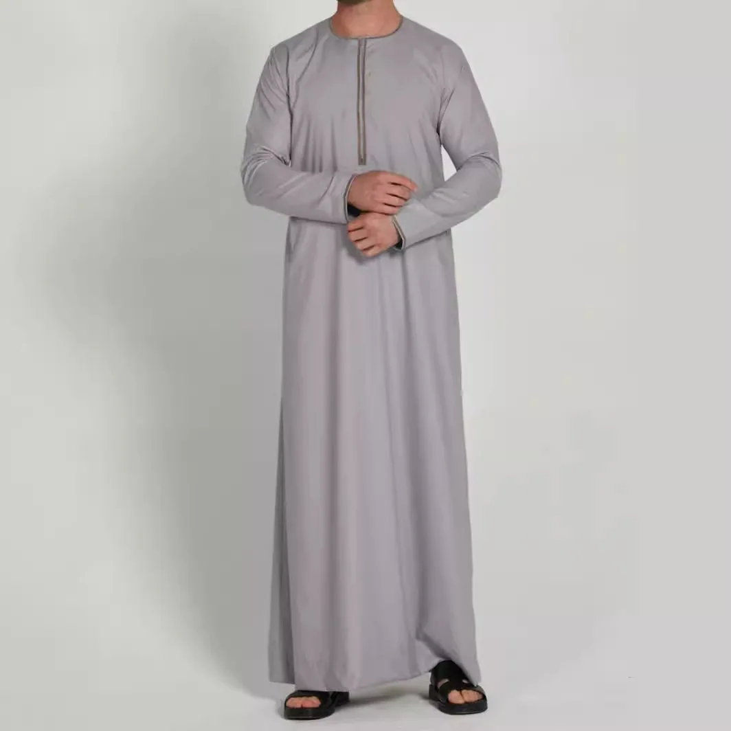 Мусульманское мужское однотонное платье Jubba Thobe из Дубая турецкие мусульманские